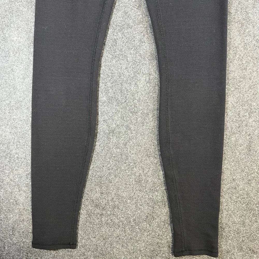 Alo Yoga High Waist Waffle Knit Leggings Charcoal Grey Tencel Blend Womens Small